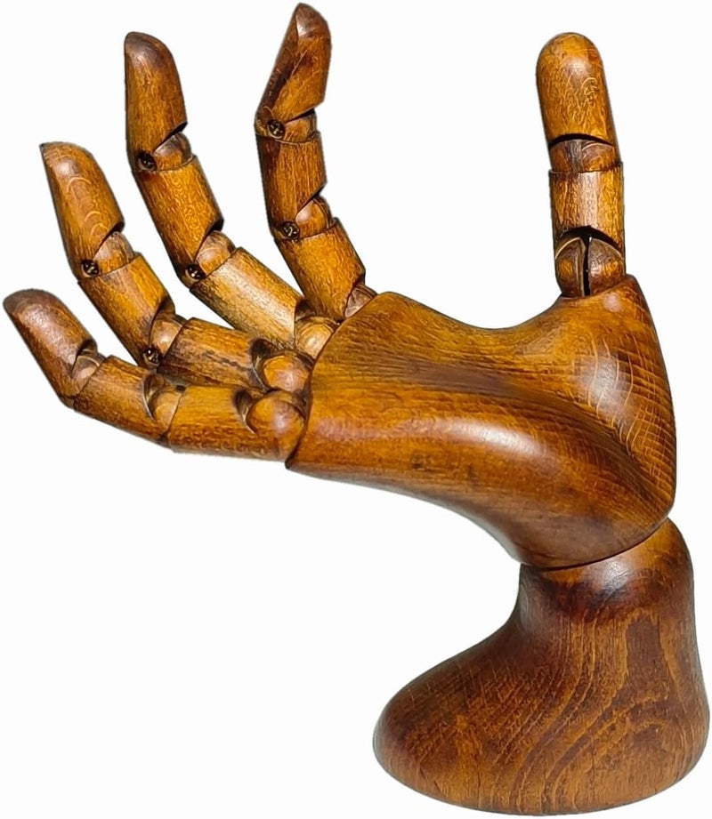 yangjietf Mannequin,Hand Model,Hand Mannequin for Nails,Drawing,Wooden Hand,Antique Finish Wood Hand,Hand Model for Drawing,Female Hand of Right with Antique Finish. - Image 1